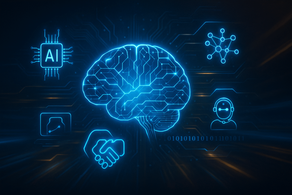 Cerveau numérique symbolisant les moteurs de réponse IA