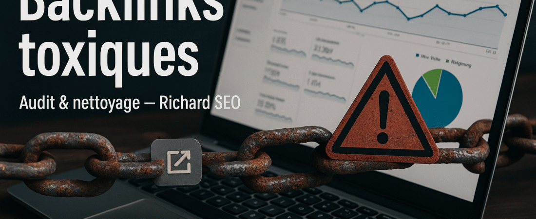 Backlinks toxiques nuisent SEO. Détectez via GSC/Semrush. Supprimez