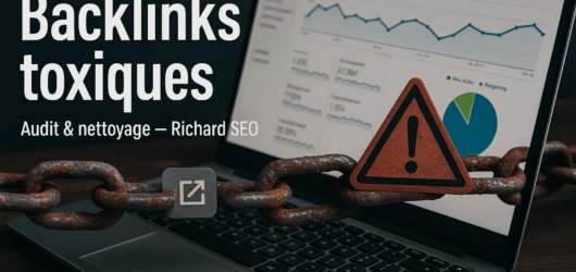 Backlinks toxiques nuisent SEO. Détectez via GSC/Semrush. Supprimez